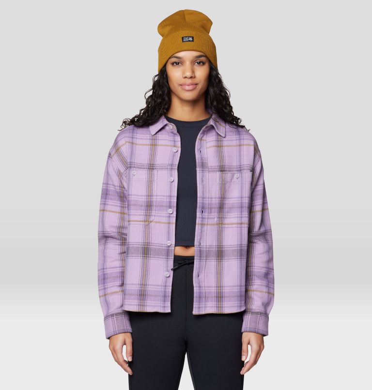 Women's Plusher Relaxed Long Sleeve Flannel, Color: Atmospheric Wyoming Plaid, image 4