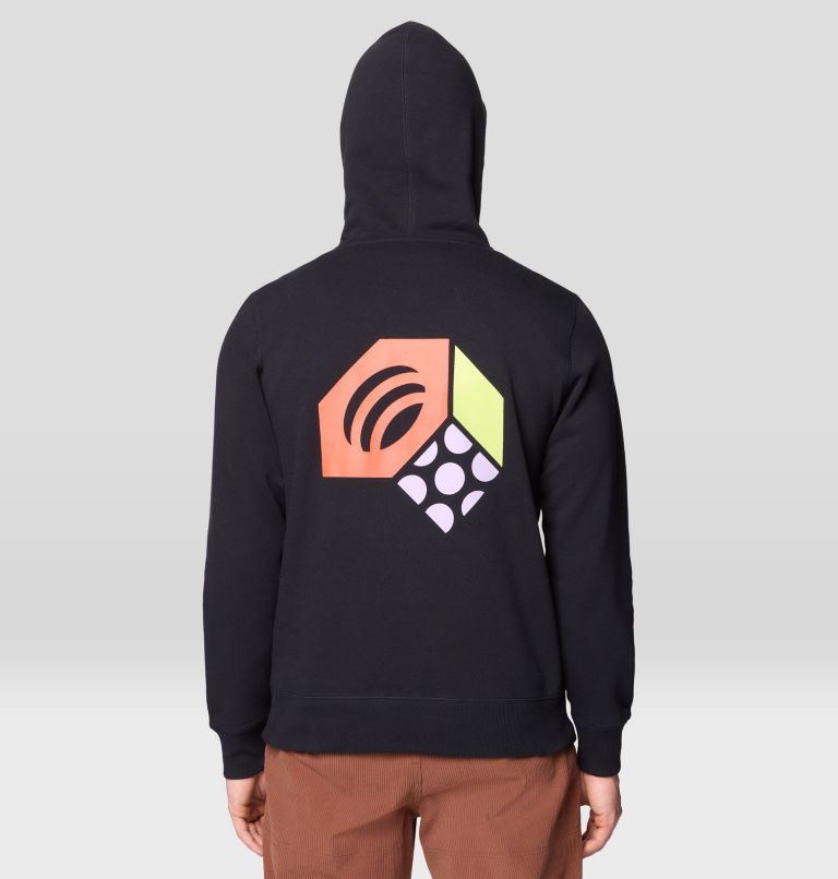 Men's Tri-Color Logo Hoody, Color: Black, image 2