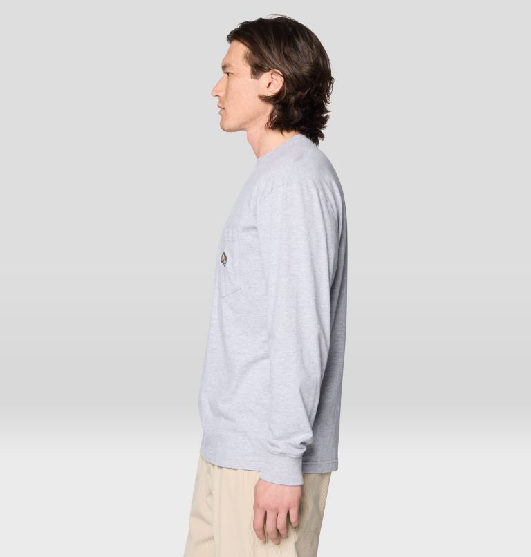 Men's MHW Logo Pocket Relaxed Long Sleeve, Color: Hardwear Grey Heather, image 3