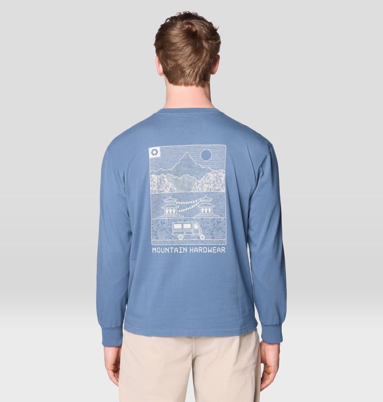 Men's Rig Graphic Relaxed Long Sleeve, Color: Adriatic Blue, image 2