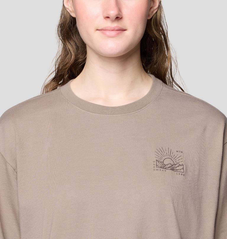 Women's Mountain Sun Boxy Crop Long Sleeve, Color: Wild Taupe, image 4