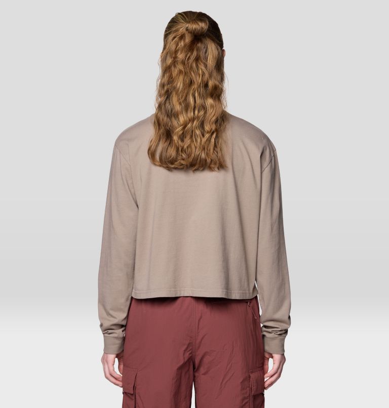 Women's Mountain Sun Boxy Crop Long Sleeve, Color: Wild Taupe, image 2