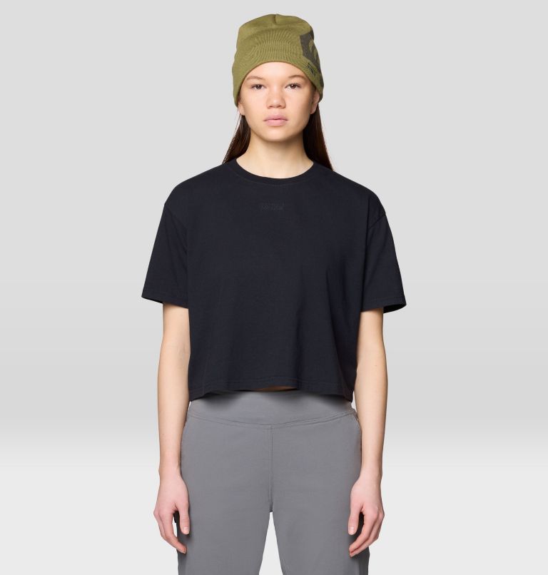 Women's MHW Center Logo Boxy Crop Short Sleeve, Color: Black, image 5