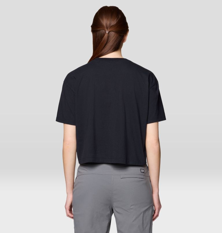Women's MHW Center Logo Boxy Crop Short Sleeve, Color: Black, image 2