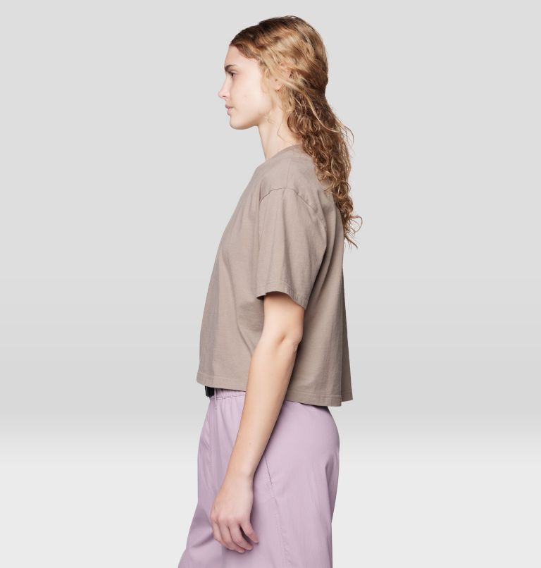 Women's MHW Center Logo Boxy Crop Short Sleeve, Color: Wild Taupe, image 3