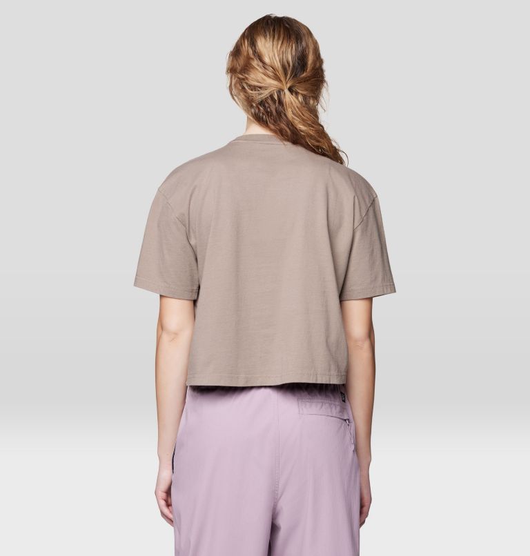 Women's MHW Center Logo Boxy Crop Short Sleeve, Color: Wild Taupe, image 2