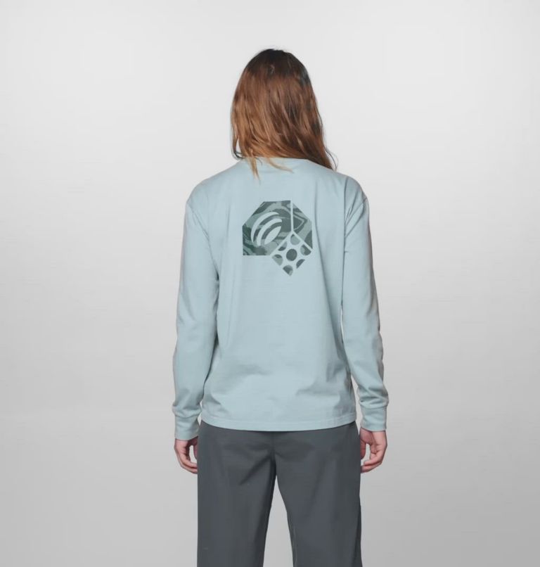 Women's MHW Logo Boxy Long sleeve, Color: Ice Shadow