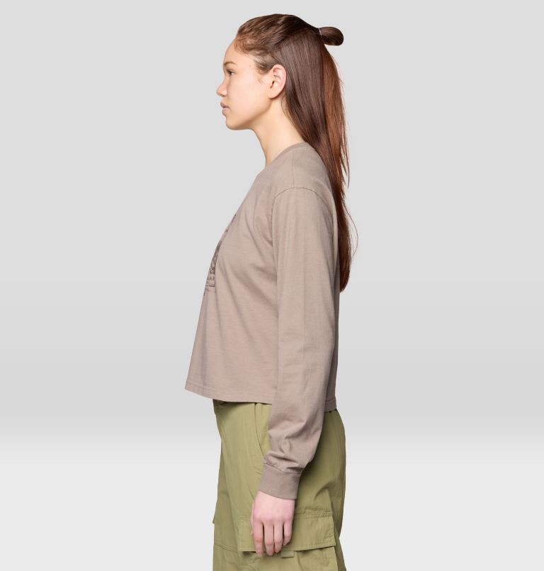 Women's In the Mountains Boxy Crop Long Sleeve, Color: Wild Taupe, image 3