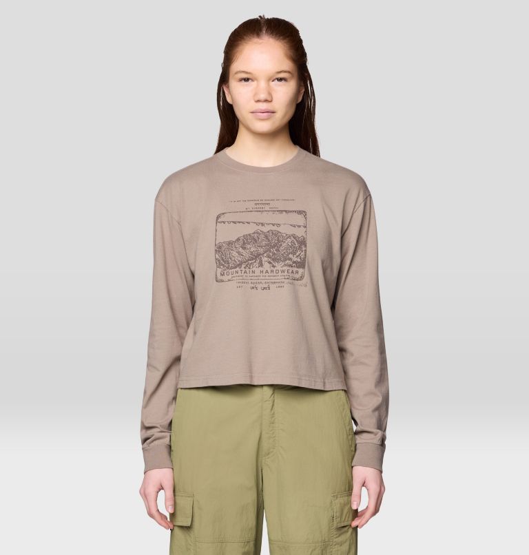 Women's In the Mountains Boxy Crop Long Sleeve, Color: Wild Taupe, image 1