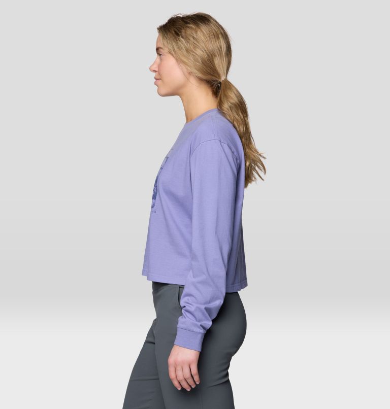 Women's In the Mountains Boxy Crop Long Sleeve, Color: Avid, image 3