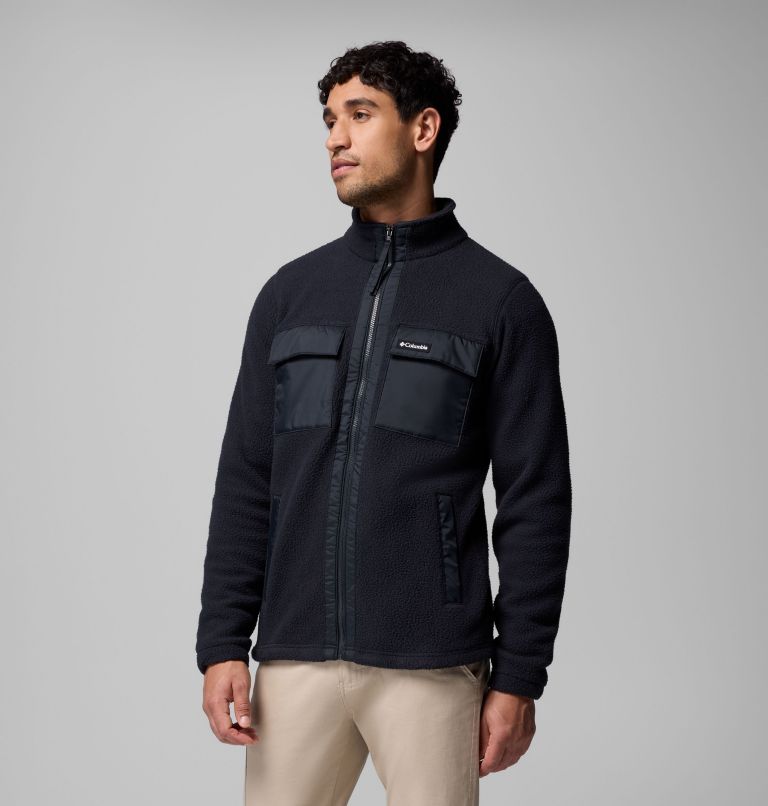Men's Juniper Peak Full Zip Fleece, Color: Black, image 4