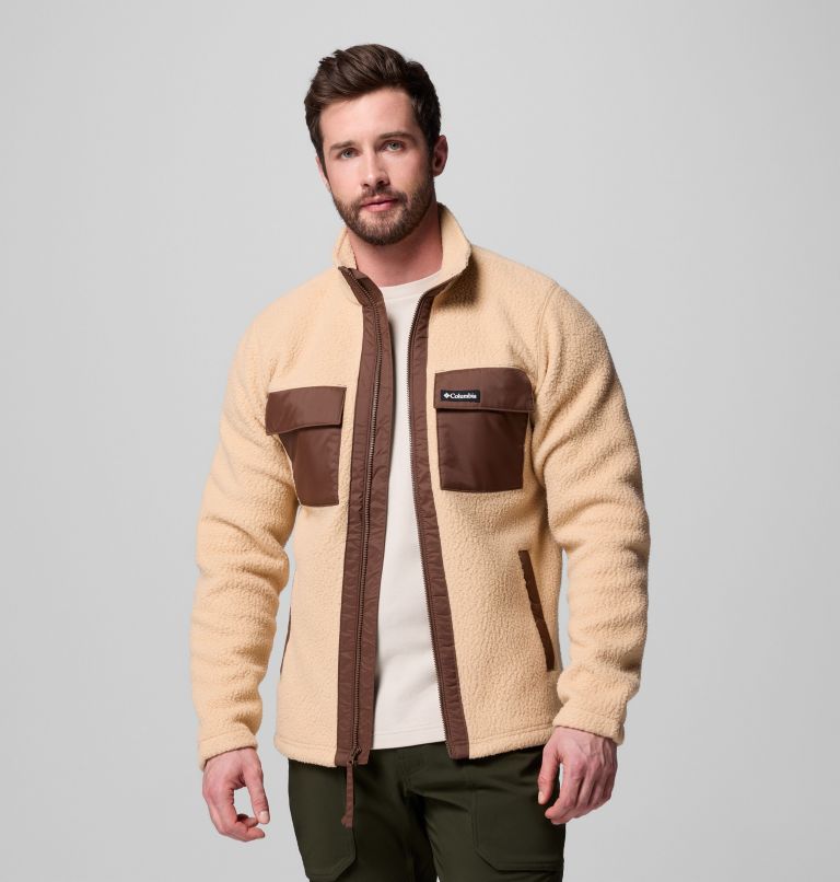 Men's Juniper Peak Full Zip Fleece, Color: Canoe, Tobacco, image 5