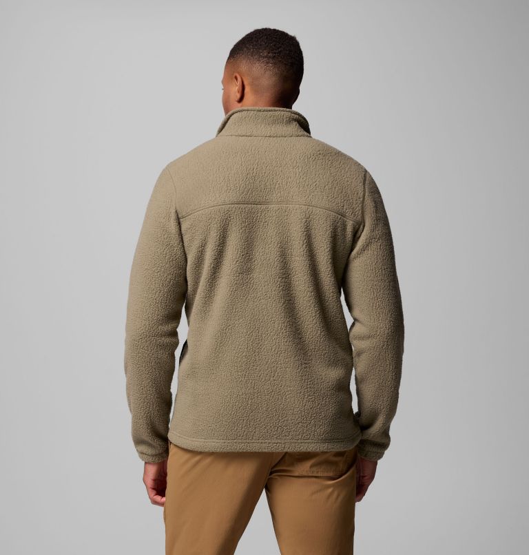 Men's Juniper Peak Full Zip Fleece, Color: Stone Green, Greenscape, image 3