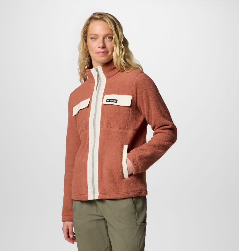 Women's Juniper Peak Full Zip Fleece Jacket, Color: Auburn, Chalk, image 3