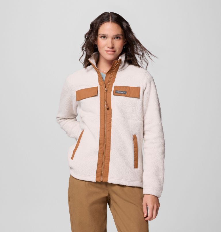 Women's Juniper Peak Full Zip Fleece, Color: Dark Stone, Camel Brown, image 5