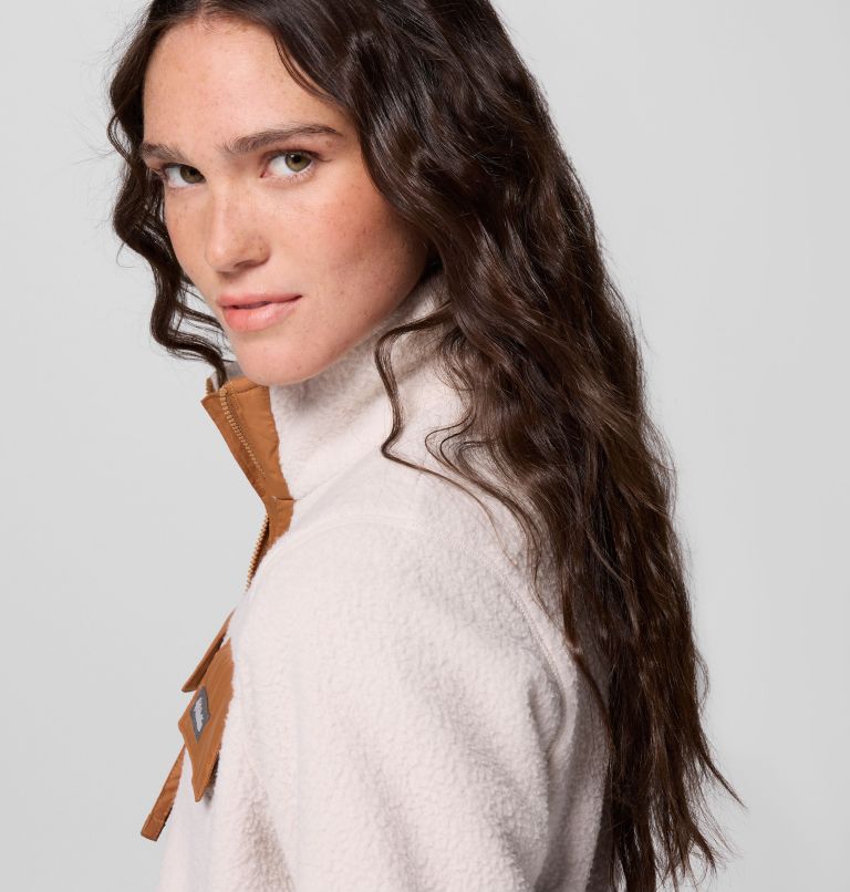 Women's Juniper Peak Full Zip Fleece, Color: Dark Stone, Camel Brown, image 6