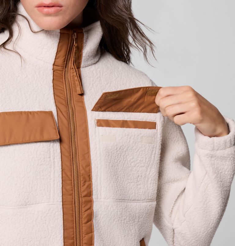 Women's Juniper Peak Full Zip Fleece, Color: Dark Stone, Camel Brown, image 8