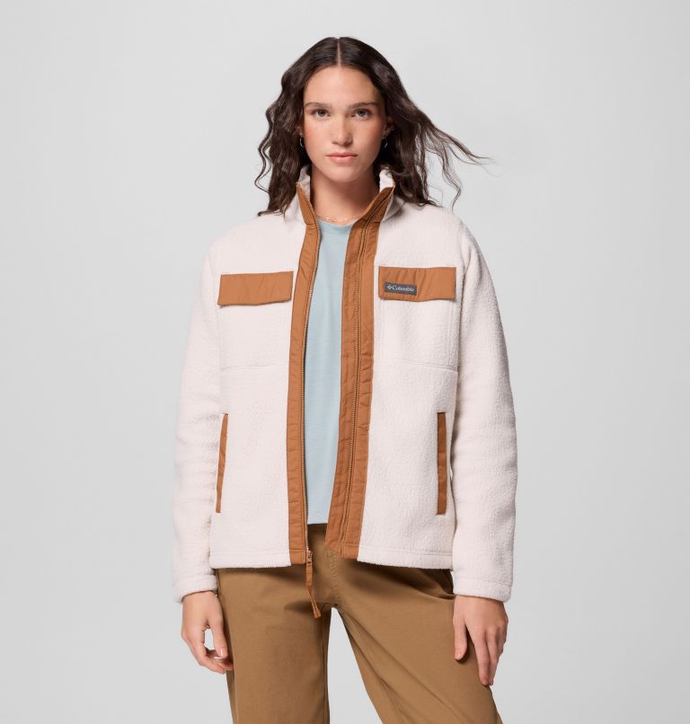 Women's Juniper Peak Full Zip Fleece, Color: Dark Stone, Camel Brown, image 1
