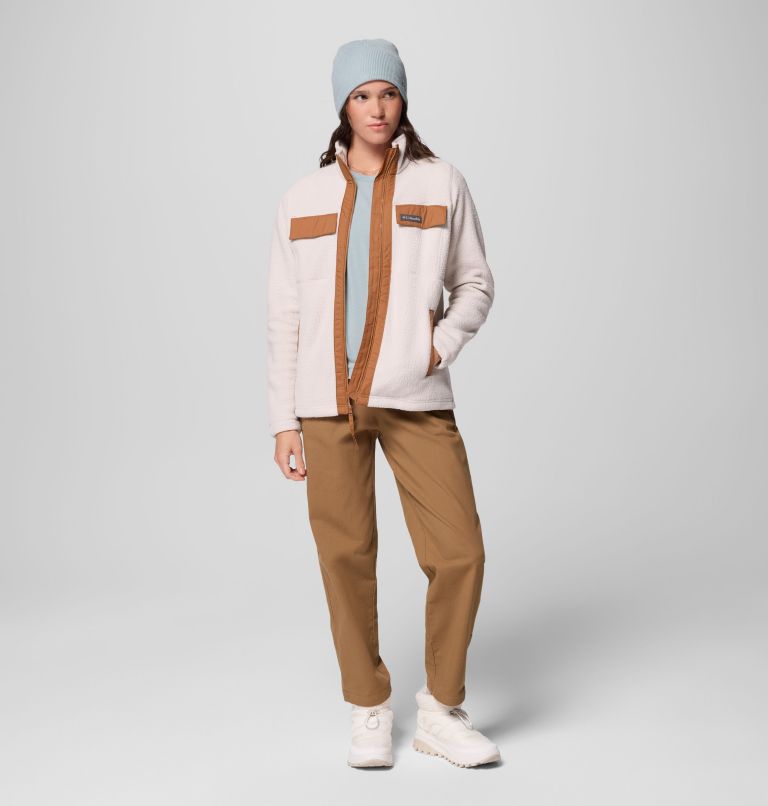 Women's Juniper Peak Full Zip Fleece, Color: Dark Stone, Camel Brown, image 2