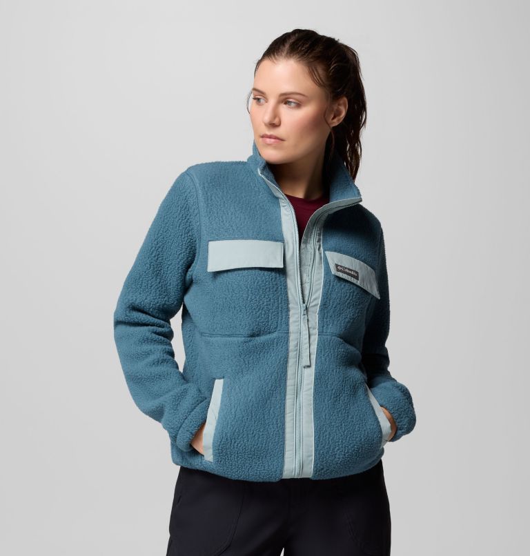 Women's Juniper Peak Full Zip Fleece, Color: Everblue, Crushed Blue, image 5