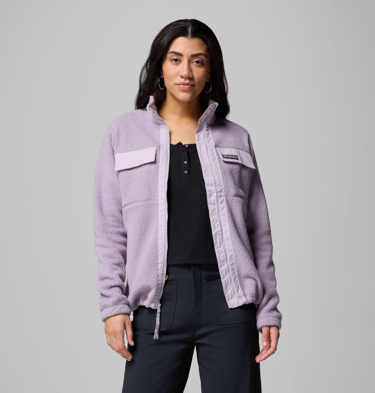 Women's Juniper Peak Full Zip Fleece, Color: Shale Purple, Lavender Pearl, image 5