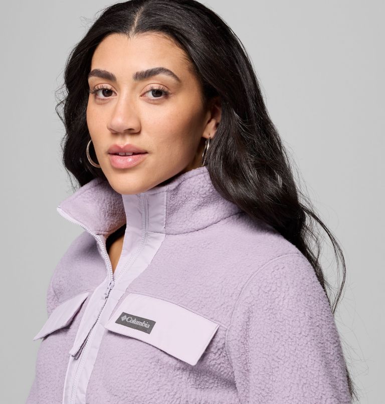 Women's Juniper Peak Full Zip Fleece, Color: Shale Purple, Lavender Pearl, image 6
