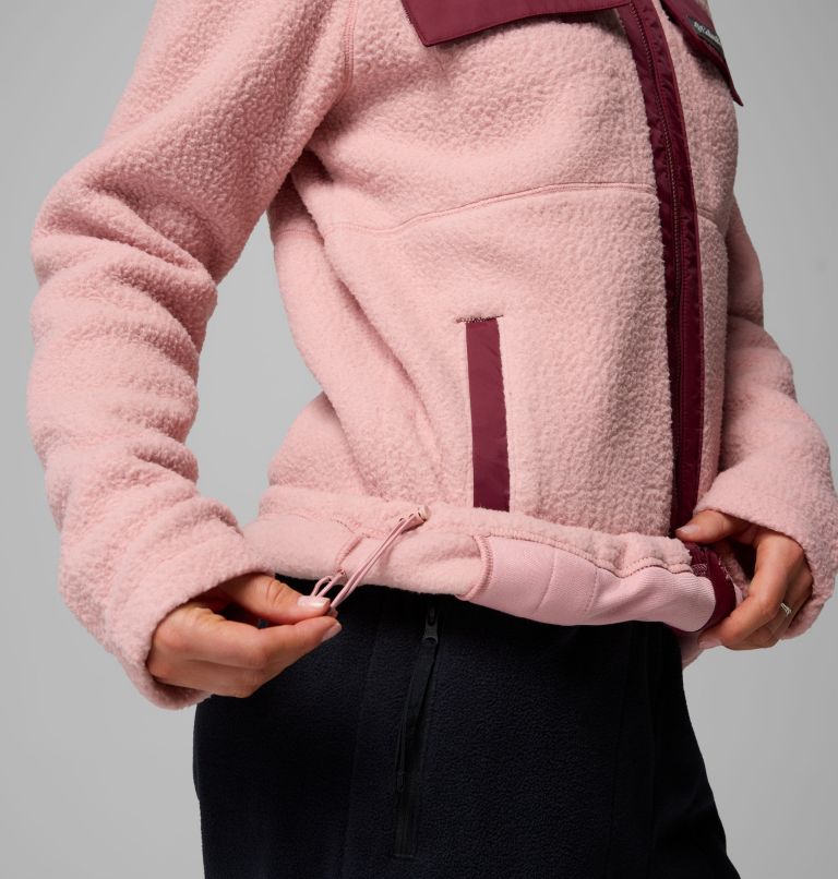 Women's Juniper Peak Full Zip Fleece, Color: Eraser Pink, Rich Wine, image 6