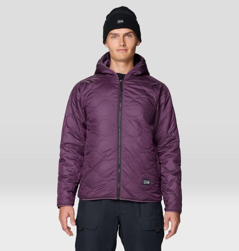 Men's Après Pro Insulated Hooded Jacket, Color: Foil Grey, Dusty Purple, Black, image 5