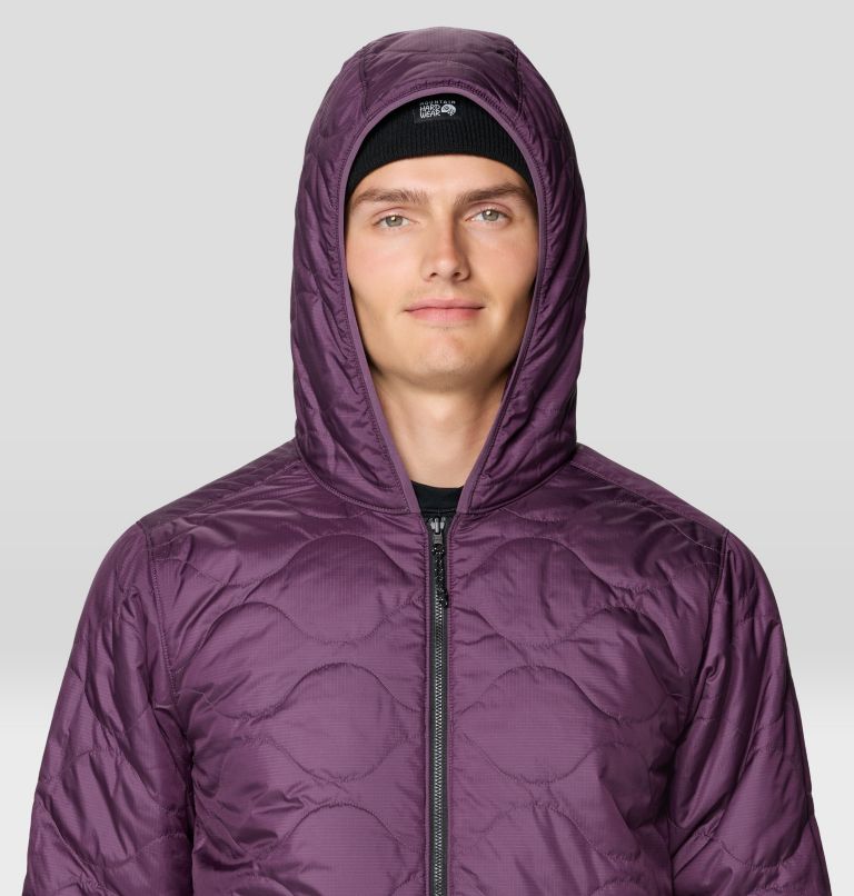 Men's Après Pro Insulated Hooded Jacket, Color: Foil Grey, Dusty Purple, Black, image 6