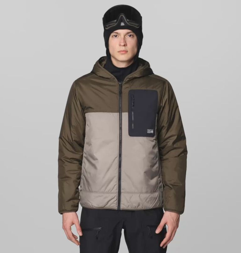 Men's Après Pro Insulated Hooded Jacket, Color: Dunes, Ridgeline, Black