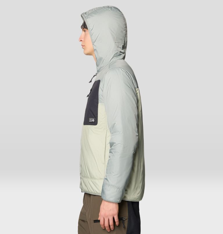 Men's Après Pro Insulated Hooded Jacket, Color: White Sage, Wet Stone, Black, image 4