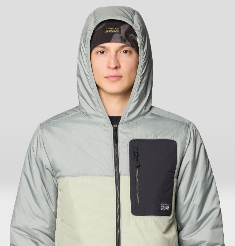 Men's Après Pro Insulated Hooded Jacket, Color: White Sage, Wet Stone, Black, image 5