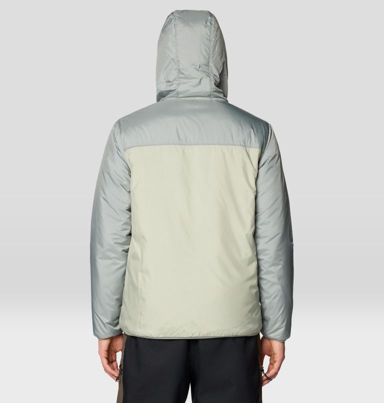 Men's Après Pro Insulated Hooded Jacket, Color: White Sage, Wet Stone, Black, image 3