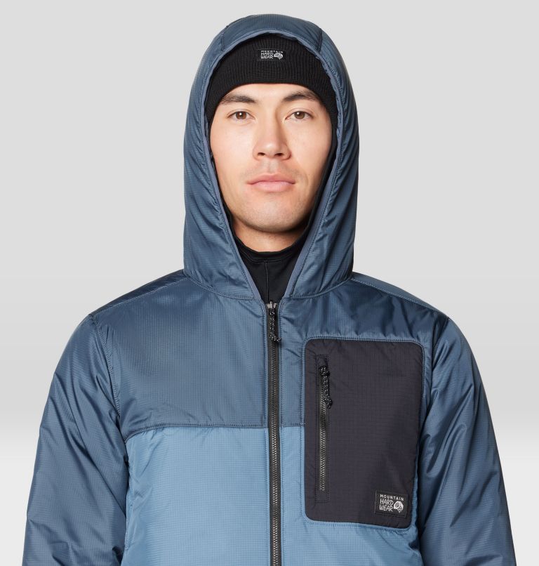 Men's Après Pro Insulated Hooded Jacket, Color: Adriatic Blue, Moon Blue, Black, image 5