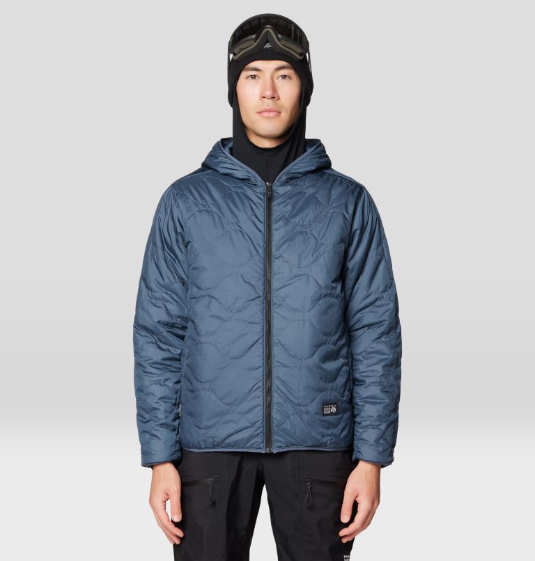 Men's Après Pro Insulated Hooded Jacket, Color: Adriatic Blue, Moon Blue, Black, image 6