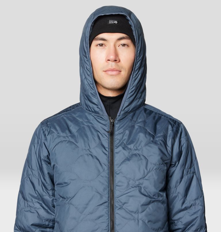 Men's Après Pro Insulated Hooded Jacket, Color: Adriatic Blue, Moon Blue, Black, image 8