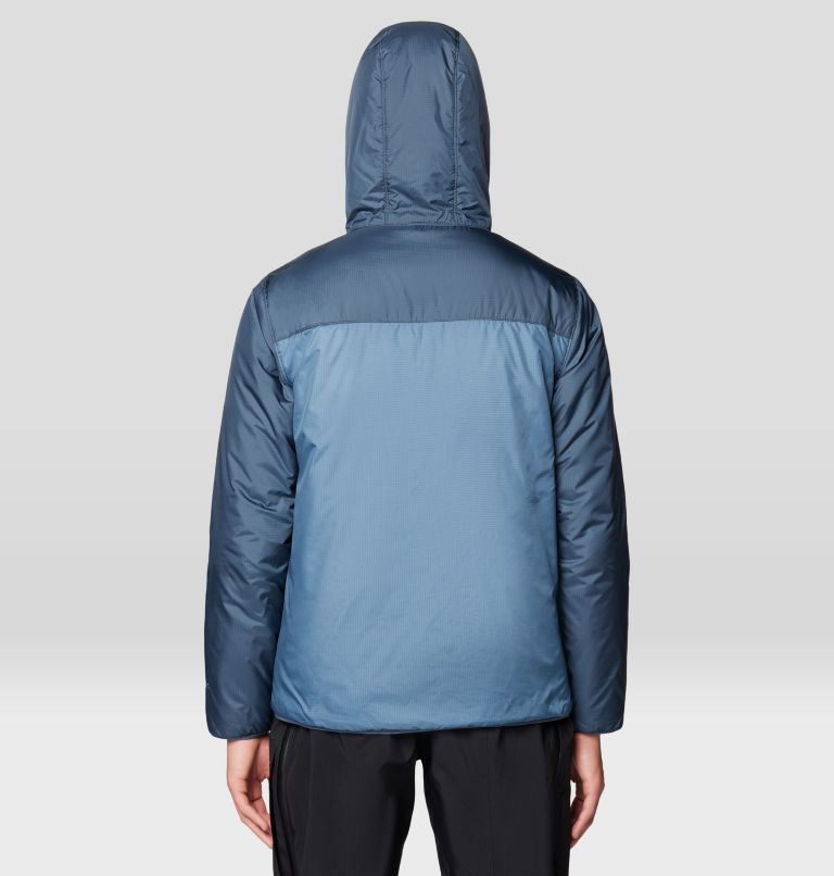 Men's Après Pro Insulated Hooded Jacket, Color: Adriatic Blue, Moon Blue, Black, image 3