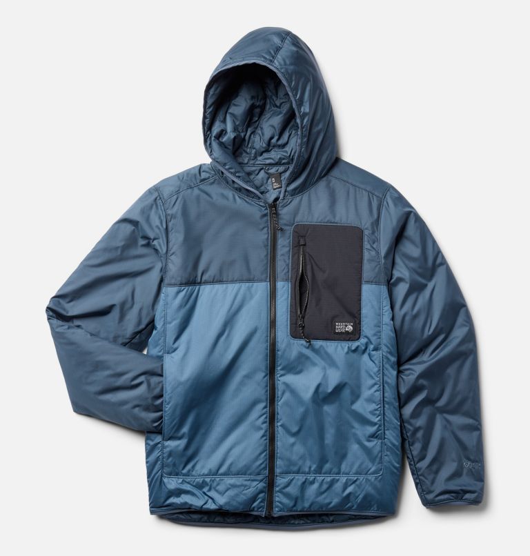 Men's Après Pro Insulated Hooded Jacket, Color: Adriatic Blue, Moon Blue, Black, image 2