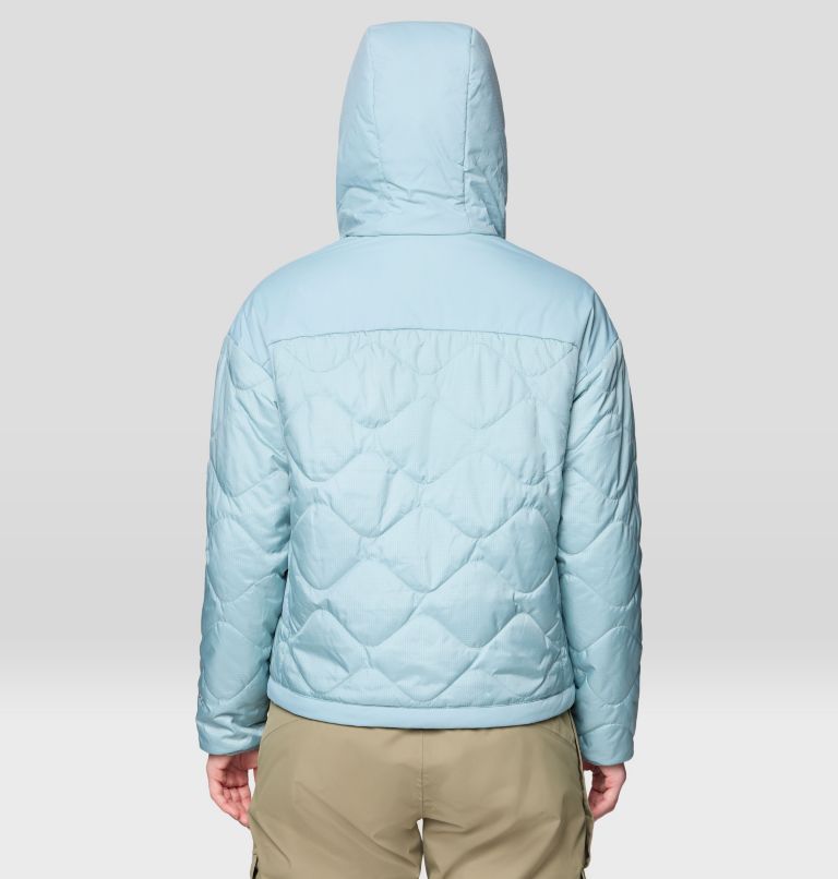 Women's Après Pro Insulated Hooded Jacket, Color: Ice Shadow, image 2