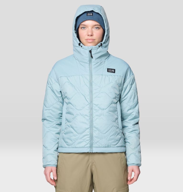 Women's Après Pro Insulated Hooded Jacket, Color: Ice Shadow, image 1