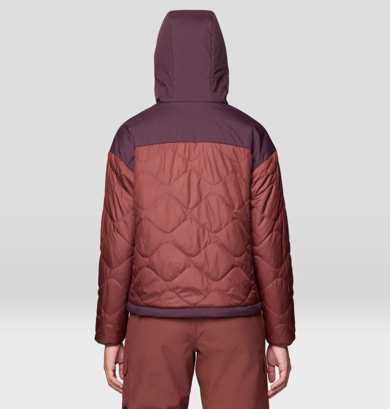 Women's Après Pro Insulated Hooded Jacket, Color: Bourbon Brown, Blackberry, image 2