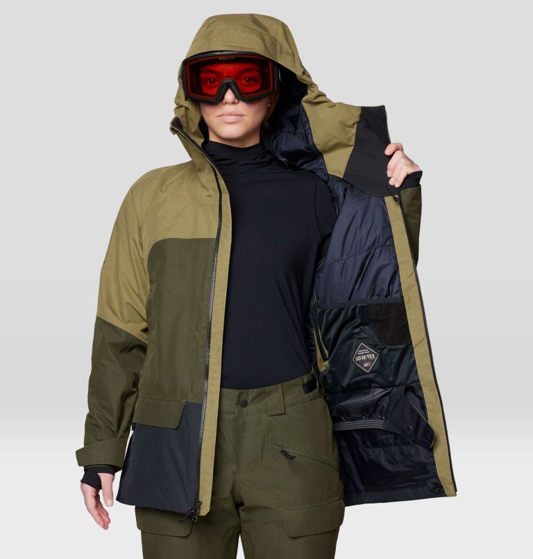 Women's Cloud Bank GORE-TEX Jacket, Color: Landslide, Dark Pine, Black, image 6