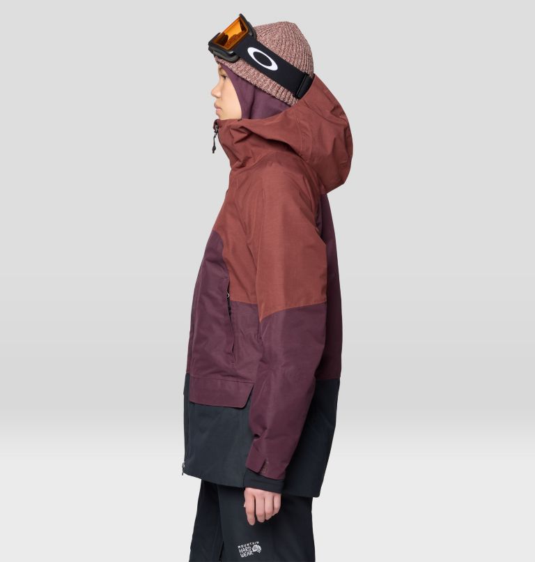 Women's Cloud Bank GORE-TEX Jacket, Color: Bourbon Brown, Blackberry, Black, image 3