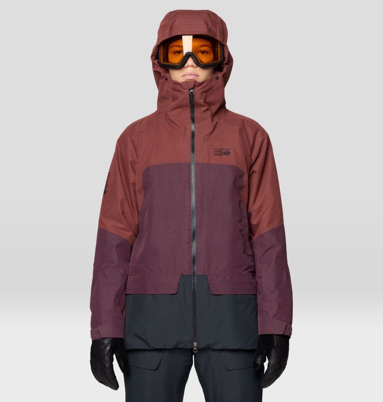 Women's Cloud Bank GORE-TEX Jacket, Color: Bourbon Brown, Blackberry, Black, image 4