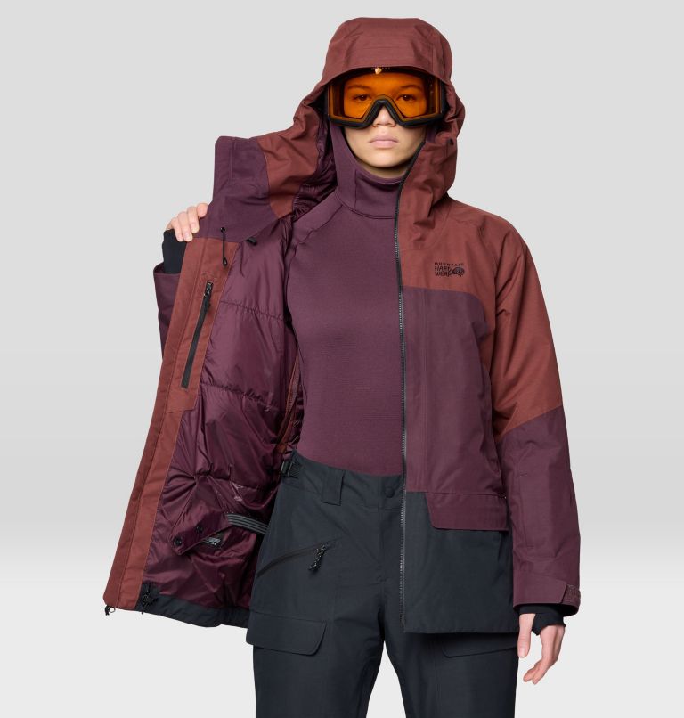 Women's Cloud Bank GORE-TEX Jacket, Color: Bourbon Brown, Blackberry, Black, image 5