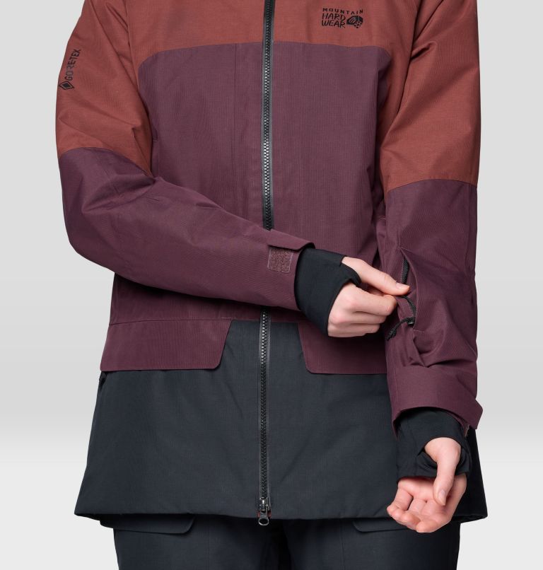 Women's Cloud Bank GORE-TEX Jacket, Color: Bourbon Brown, Blackberry, Black, image 11