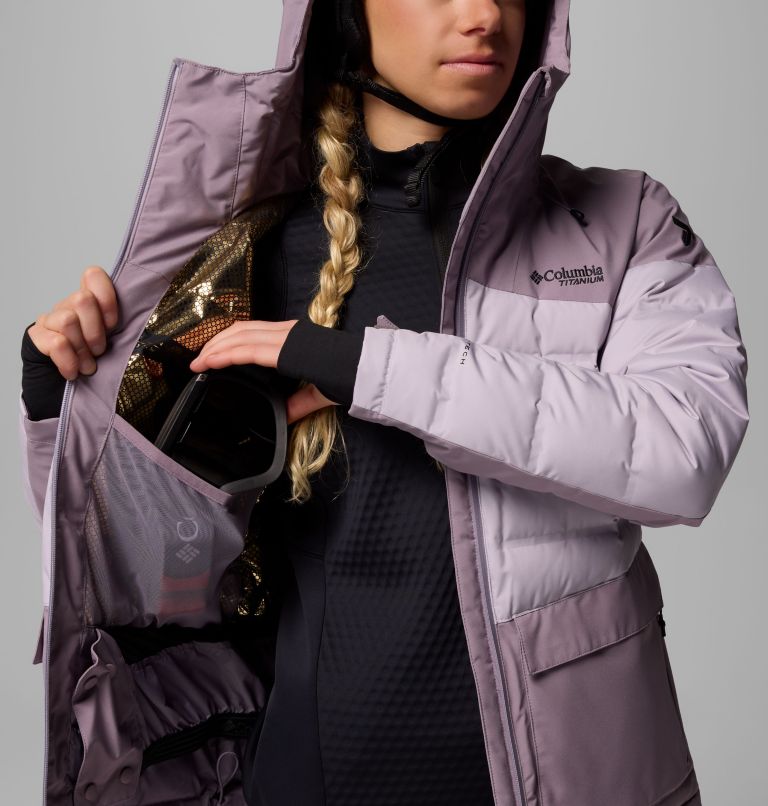 Women's Glacier Ridge Down Jacket, Color: Shale Purple, Lavender Pearl, image 5