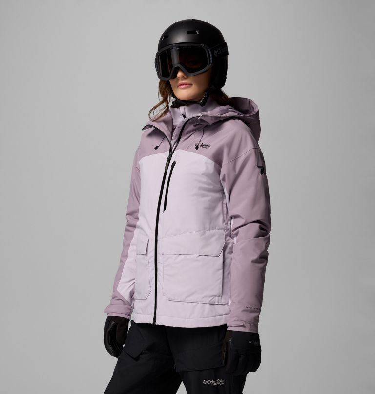 Women's Highland Summit III Insulated Waterproof Ski Jacket, Color: Lavender Pearl, Shale Purple, image 4