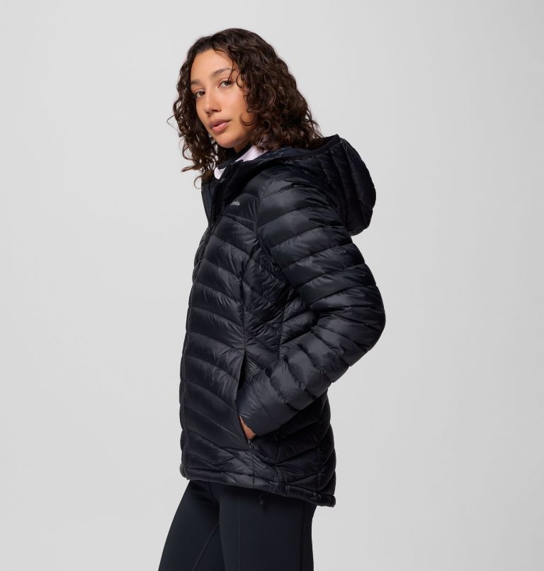 Women's Corelite Down Hooded Jacket, Color: Black, image 4