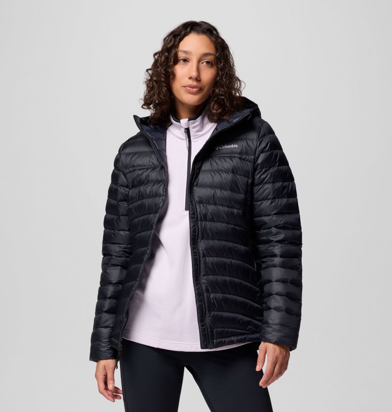 Women's Corelite Down Hooded Jacket, Color: Black, image 5